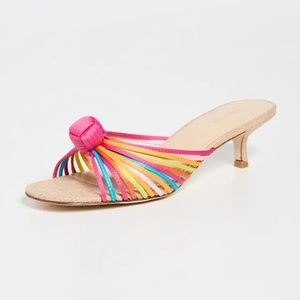 Larroude Valerie 45 MM Knotted Satin Mules